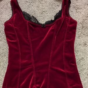 Elegant Burgundy Velvet Women's Top